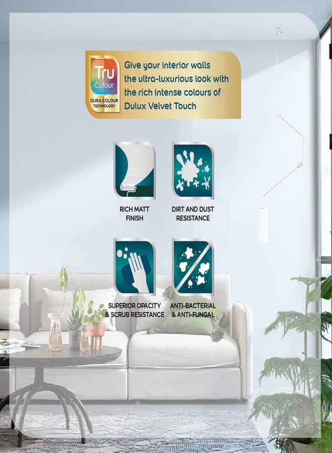 Dulux Platinum Glo Super Premium Interior Emulsion Paint For Walls With 6 Years Warranty| Rich Matte Finish | Dirt & Dust Resistant | Smooth Colors, Tan/Beige(1 Litre,Hudson River Stone) - Image 3